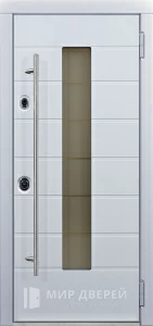 Входная дверь в коттедж со стеклом №1 внешняя - фото