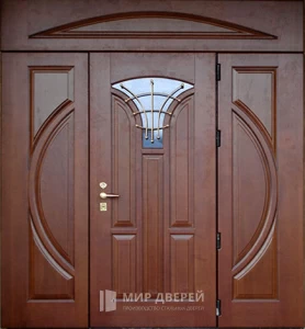 Входная металлическая парадная дверь в частный дом №16 внешняя - фото