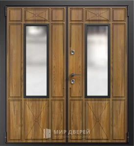 Двухстворчатая входная дверь в частный дом с терморазрывом №4 внешняя - фото