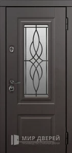 Входная дверь со стеклопакетом для загородного дома №3 внешняя - фото