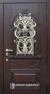 Дверь входная уличная утепленная в коттедж №360 внешняя - фото