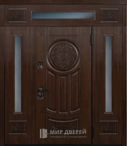 Дверь уличная с фрамугой №31 внешняя - фото