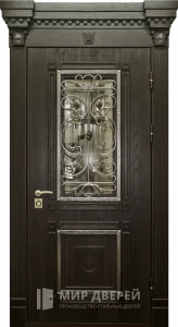 Высокие входные двери для частного дома №390 внешняя - фото